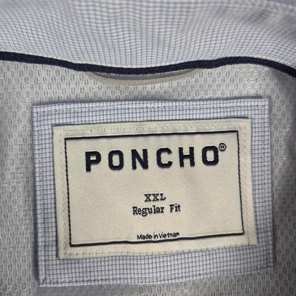 Poncho Long Sleeve Shirt Men's 2XL XXL Blue Check Pearl Snap Regular Fit Comfort - Picture 6 of 9